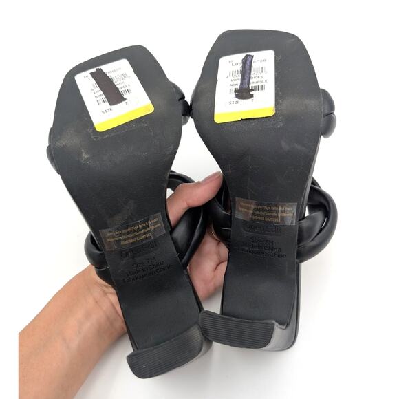 Open Edit Remmy Twist Heel Sandal Open Toe Women's Black Size US7M EU38 - Picture 8 of 12